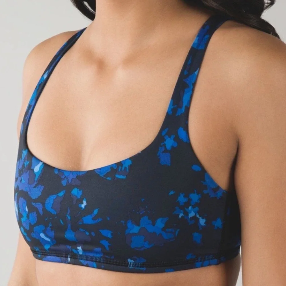 Lululemon Free to Be Sports Bra Strappy Dandy Digie‎ Porcelaine Black 6